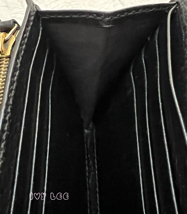 GUCCI GG Marmont Medium 中款 雙G 皮革 卡夾 短夾 黑色 烏木色 598587 正品 二手精品-10