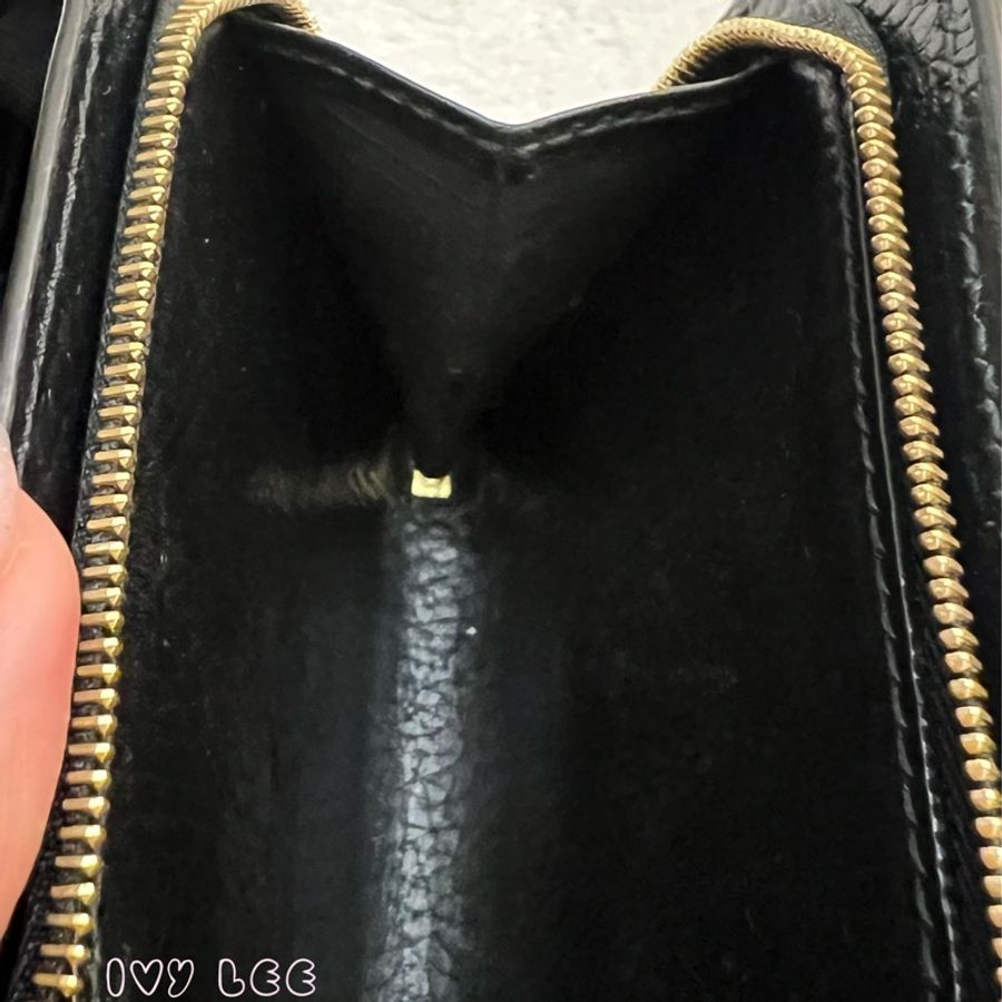 GUCCI GG Marmont Medium 中款 雙G 皮革 卡夾 短夾 黑色 烏木色 598587 正品 二手精品-13