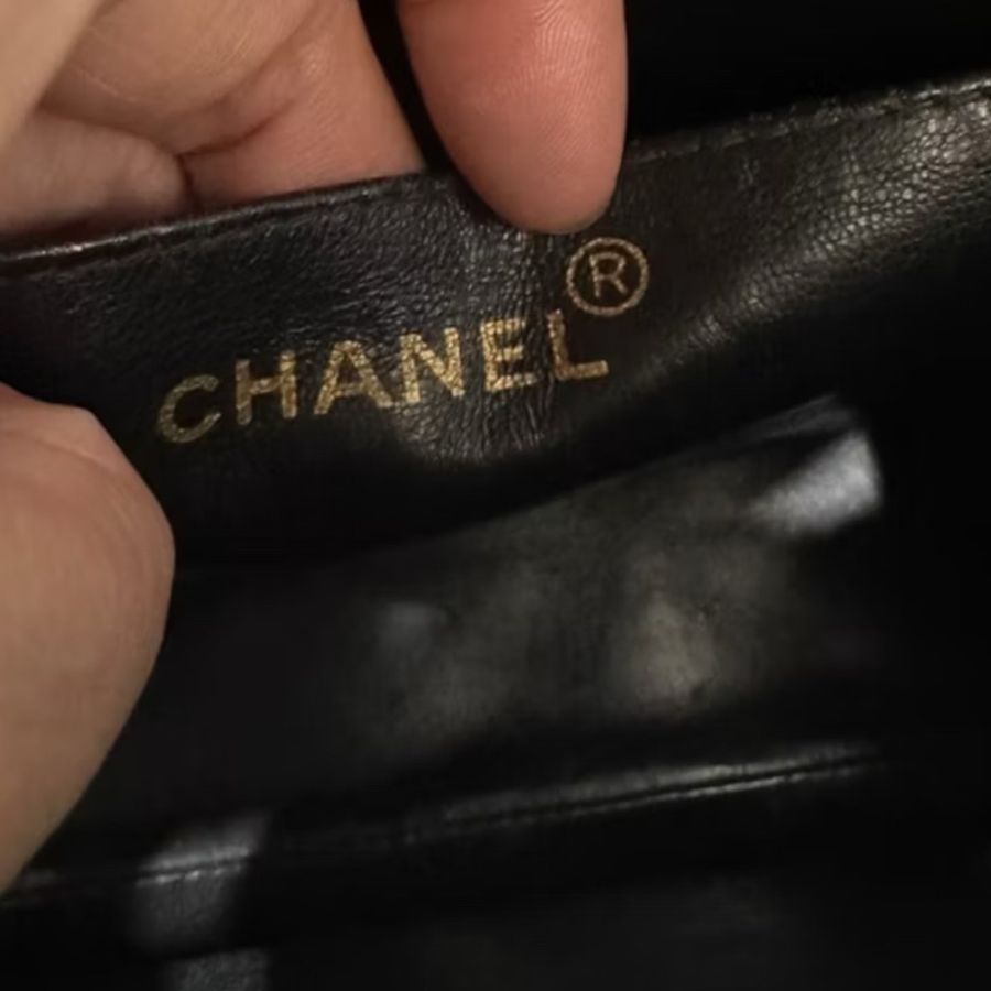 CHANEL 香奈兒 vintage 黑金 CF 荔枝牛皮 鏈條包 斜背包 肩背包 側背包 手提包-27
