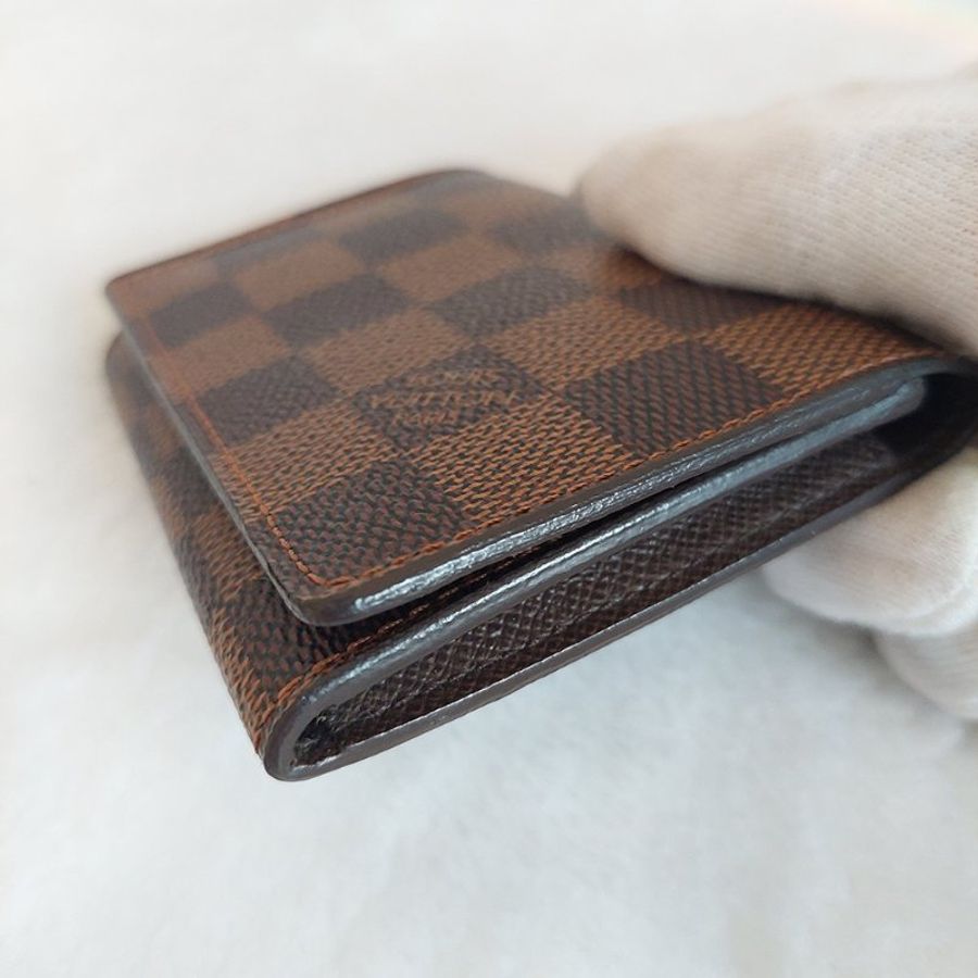 LV🌈現品實拍🌈 N62920咖棋盤格名片/信用卡夾包~二手品-48