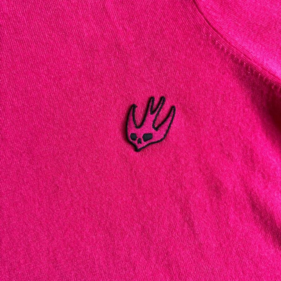 ::Alexander McQueen:: 燕子刺繡桃紅色桃醫 Pink Embroidered Logo Women Sweatshirt MCQ-2