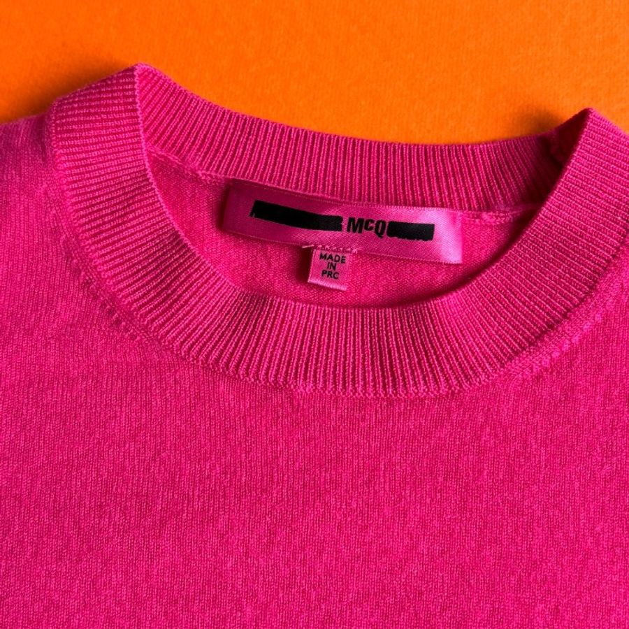 ::Alexander McQueen:: 燕子刺繡桃紅色桃醫 Pink Embroidered Logo Women Sweatshirt MCQ-3