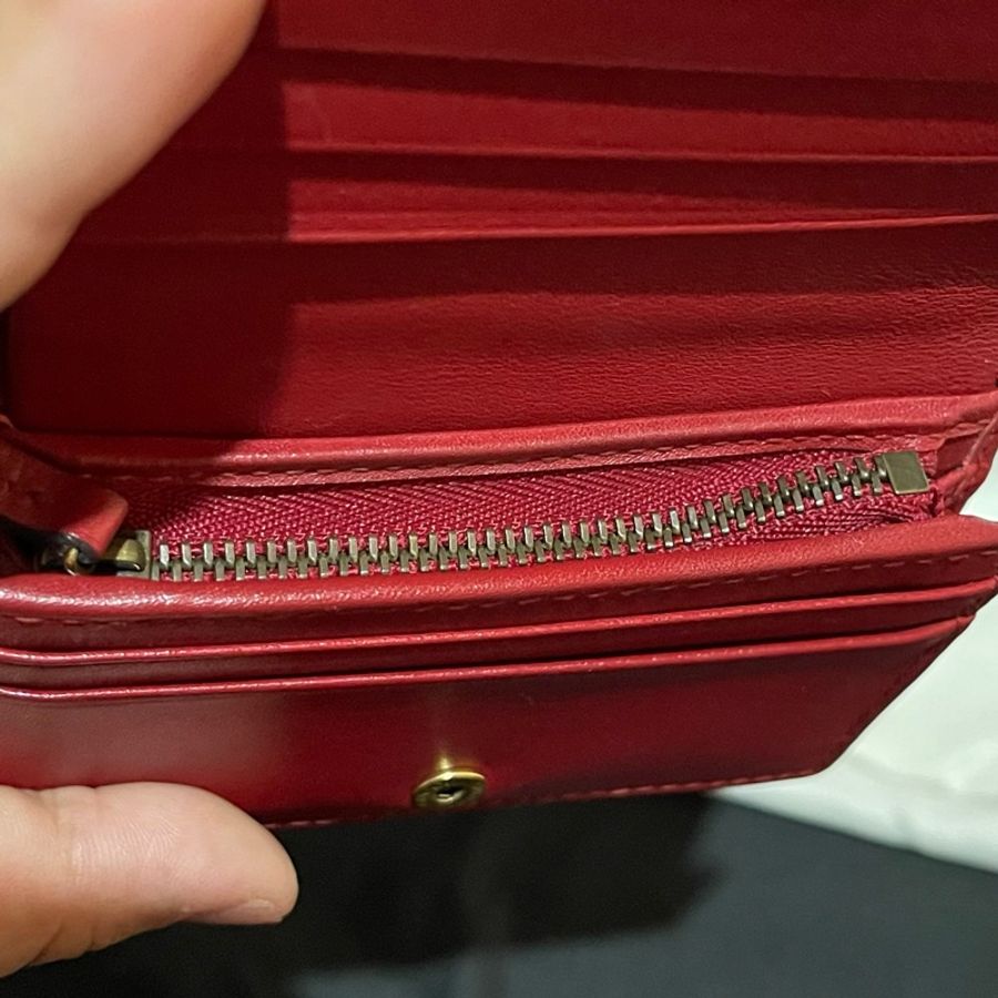 Gucci MARMONT 馬夢系列金釦紅色短夾（付台灣購證）-25