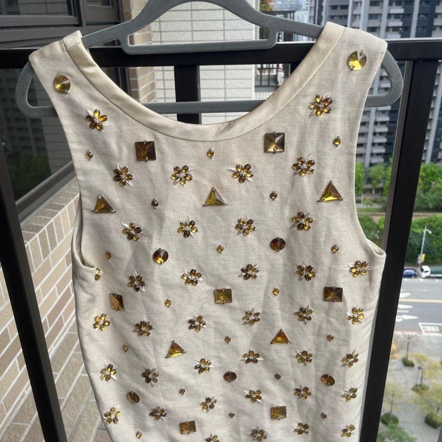 Chloe 全新亮晶晶寶石背心 正反黃寶石性感背心-2
