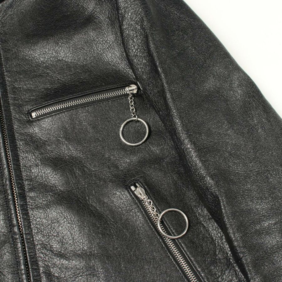 BALENCIAGA 單件 Riders 夾克 Blouson #44 黑色皮革二手男款-7