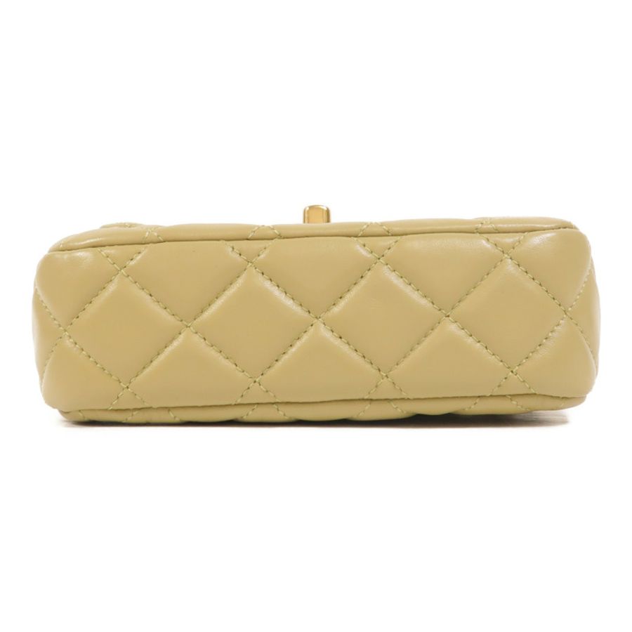 CHANEL 羊皮皮革Coco Heart Square Bag金扣鏈帶肩背袋-3