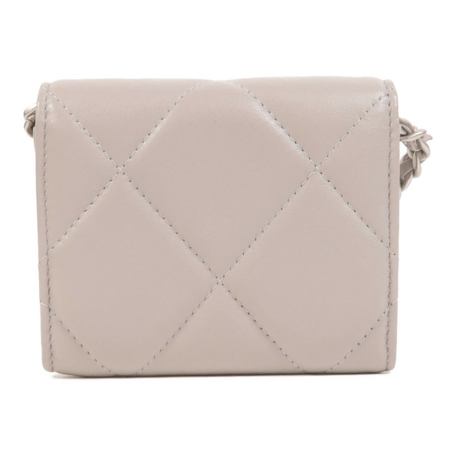 CHANEL 羊皮皮革19 Mini Wallet On Chain鏈帶肩背袋-1