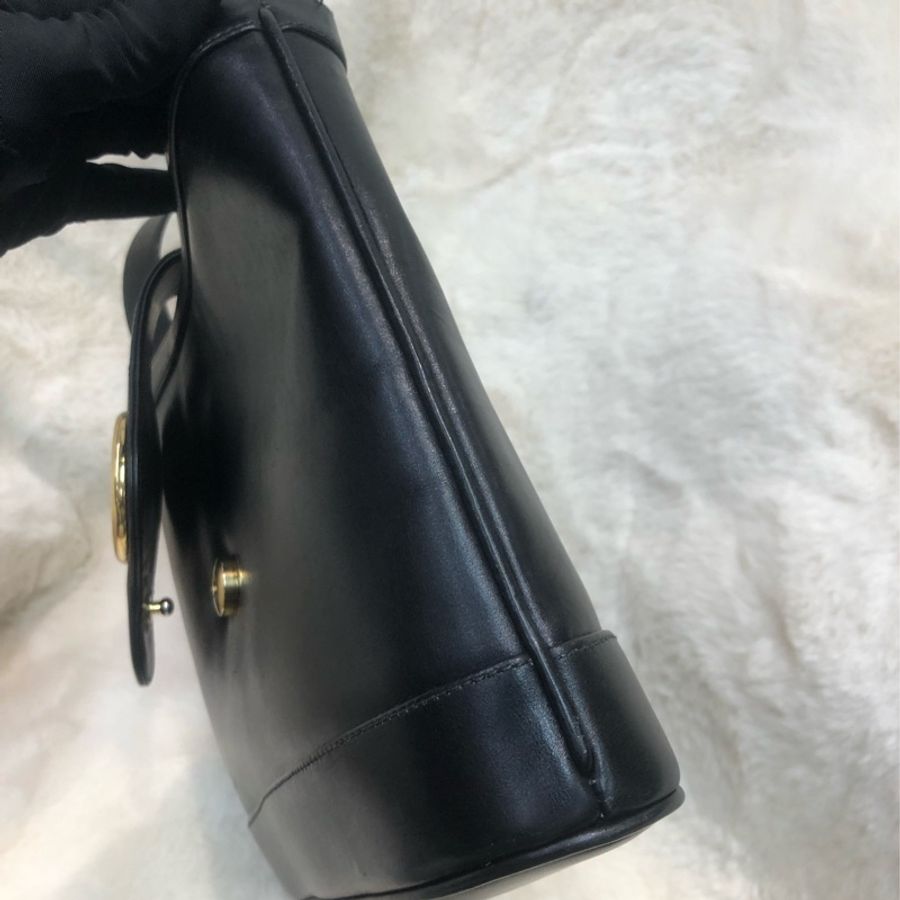 Gucci 金Logo 黑色水桶袋 XA705-2