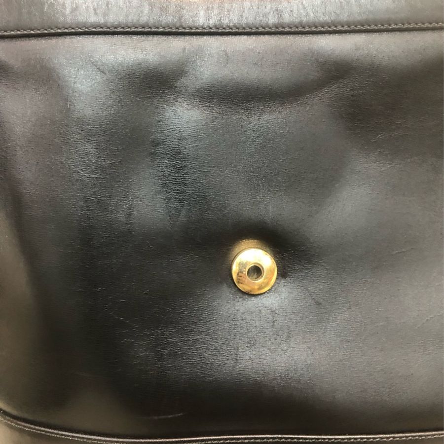 Gucci 金Logo 黑色水桶袋 XA705-9