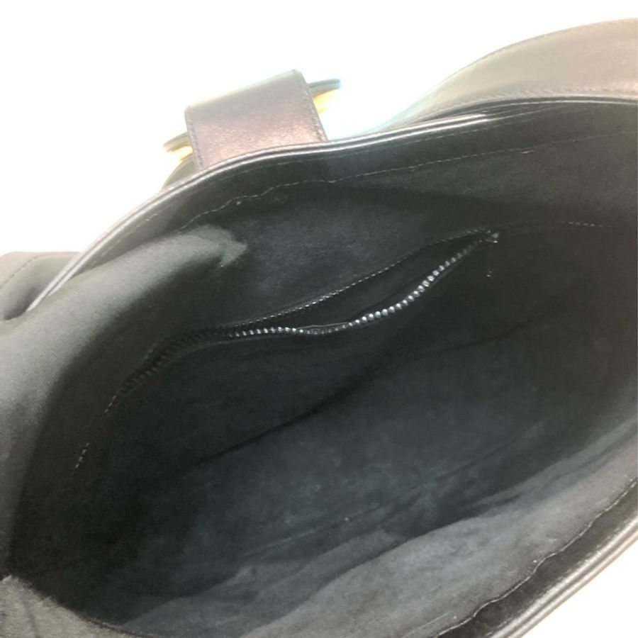 Gucci 金Logo 黑色水桶袋 XA705-12