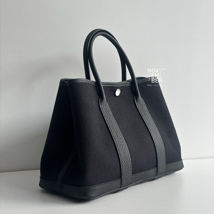 全新全配有購證🙌🏻 Hermès 愛馬仕 Garden Party 30 帆布黑🖤 花園包💐-1