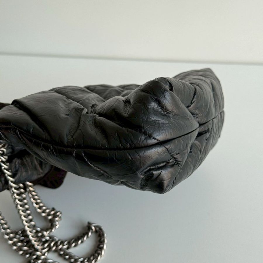 99新🆕 Balenciaga 巴黎世家 Crush BB Tote 垃圾袋 黑色銀釦-8