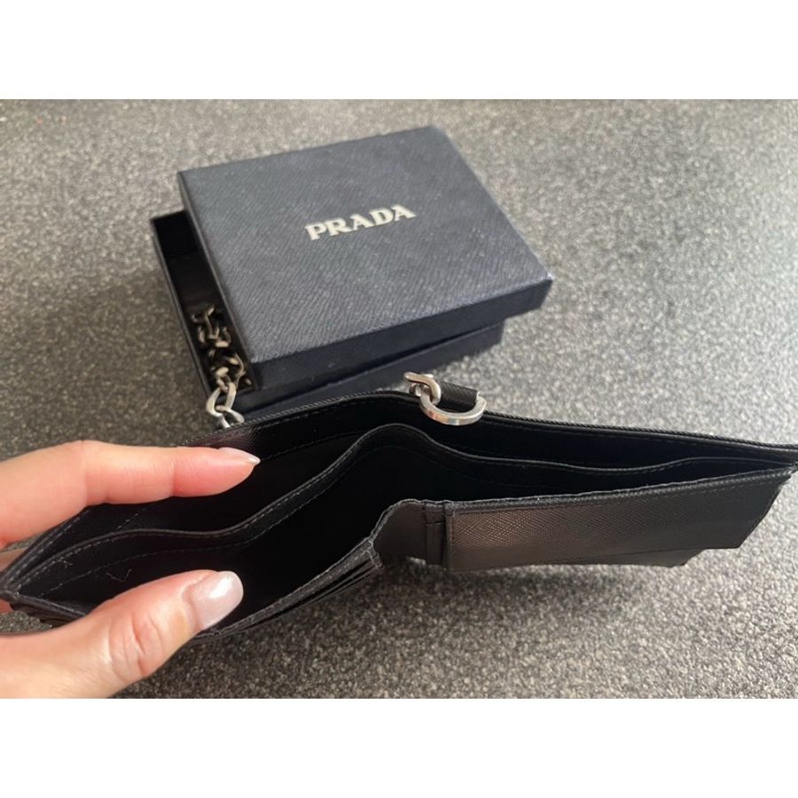 Prada 男女可用皮夾 Rocker 風 可放零錢 99成新-10