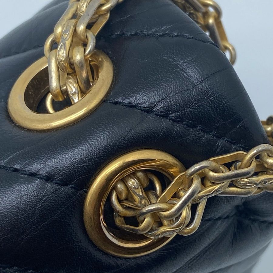 99新 香奈兒經典款 Chanel 2.55大迷你褶皺牛皮v紋-15