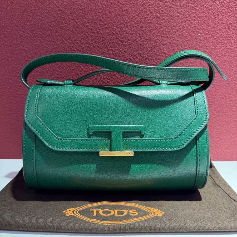 閒置新 TOD'S 春夏T 105804 TIMELESS迷你真皮時尚斜挎單肩包手提包女包 尺寸22x9x14cm。-0