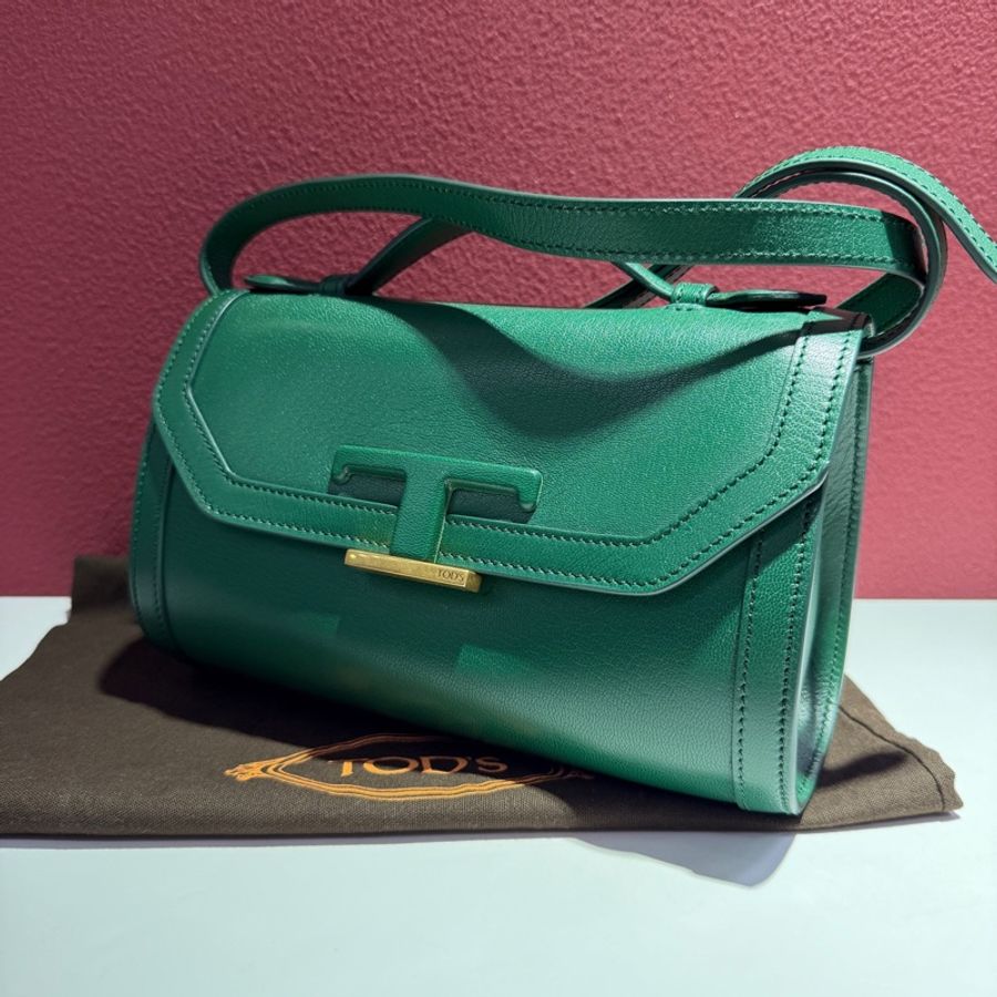閒置新 TOD'S 春夏T 105804 TIMELESS迷你真皮時尚斜挎單肩包手提包女包 尺寸22x9x14cm。-2