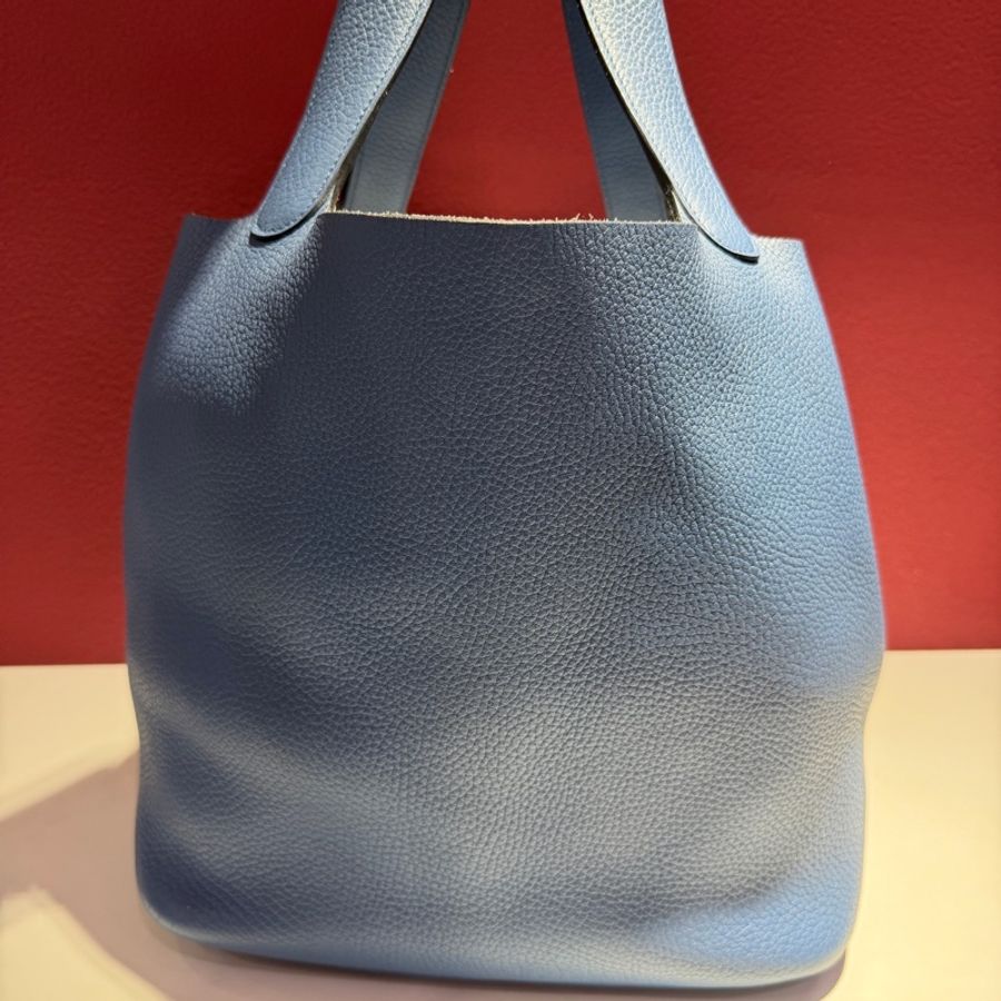 Hermes 菜籃子 togo皮 X刻 明藍色 尺寸26x21x26cm-9