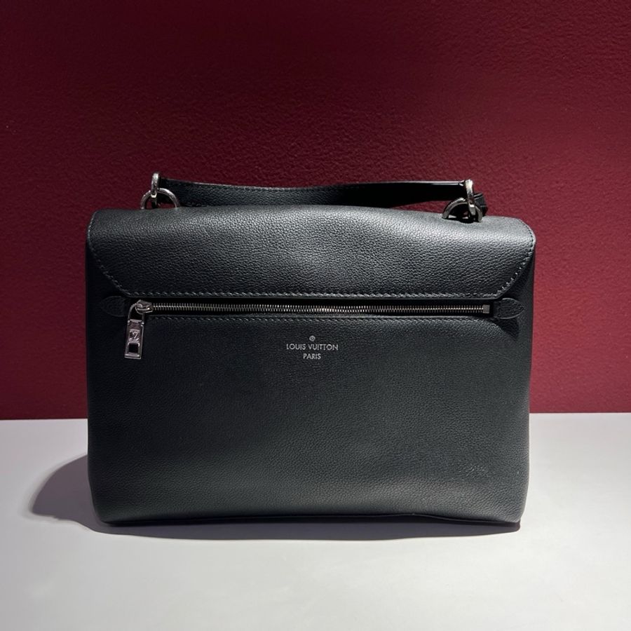 路易威登/Louis Vuitton Lock me系列 銀扣 荔枝紋 黑色斜挎包 手提包 尺寸：27*9*20 cm-3