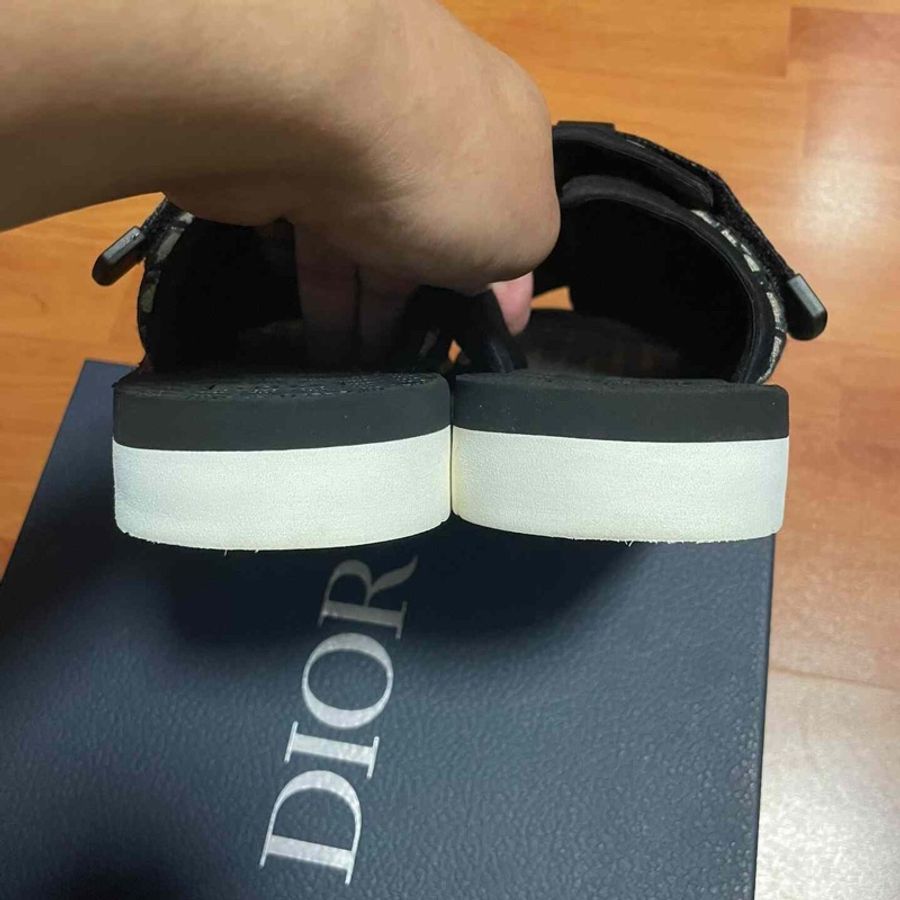DIOR迪奧Alpha Oblique印花拖鞋 男款 黑色 40碼-4