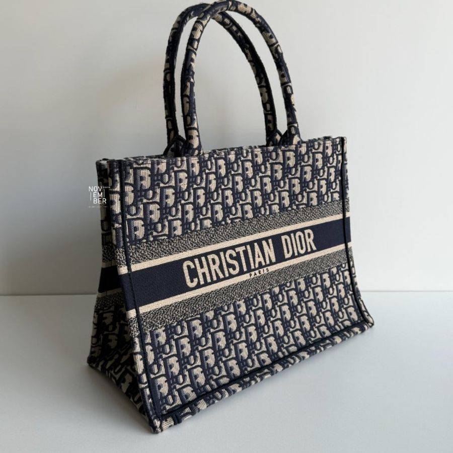 98新✨ Dior 迪奧 Book Tote 中型托特包 深藍老花💙-1