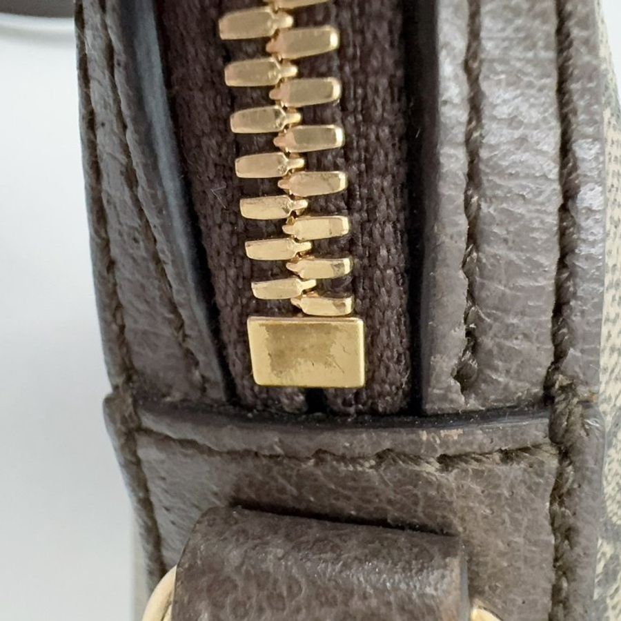 GUCCI老花拼咖啡色皮革綠紅綠織帶OPHIDIA貝殼包499621-13
