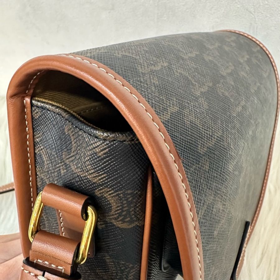 Celine 191502 老花凱旋門金釦馬鞍包 斜背包 folco triomphe-18