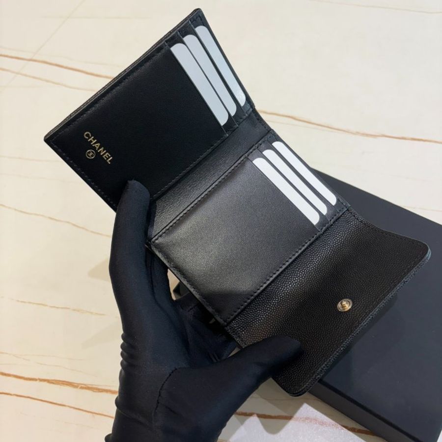 *SHIHNA名牌精品* CHANEL 大雙C 三摺卡包 絲巾暗袋 芯片款-3