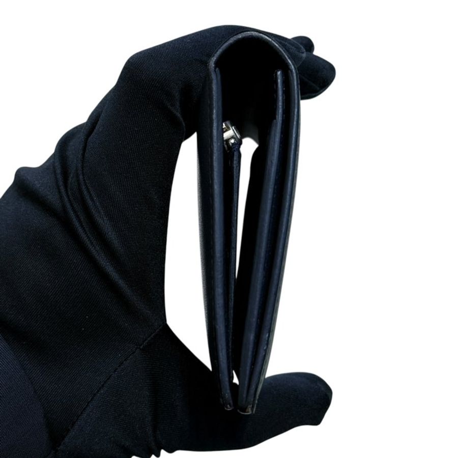 HERMES 愛馬仕 Citizen Twill 皮革 長夾 深藍色 銀釦-2