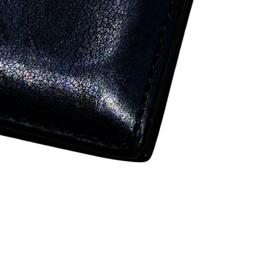 HERMES 愛馬仕 Citizen Twill 皮革 長夾 深藍色 銀釦-14