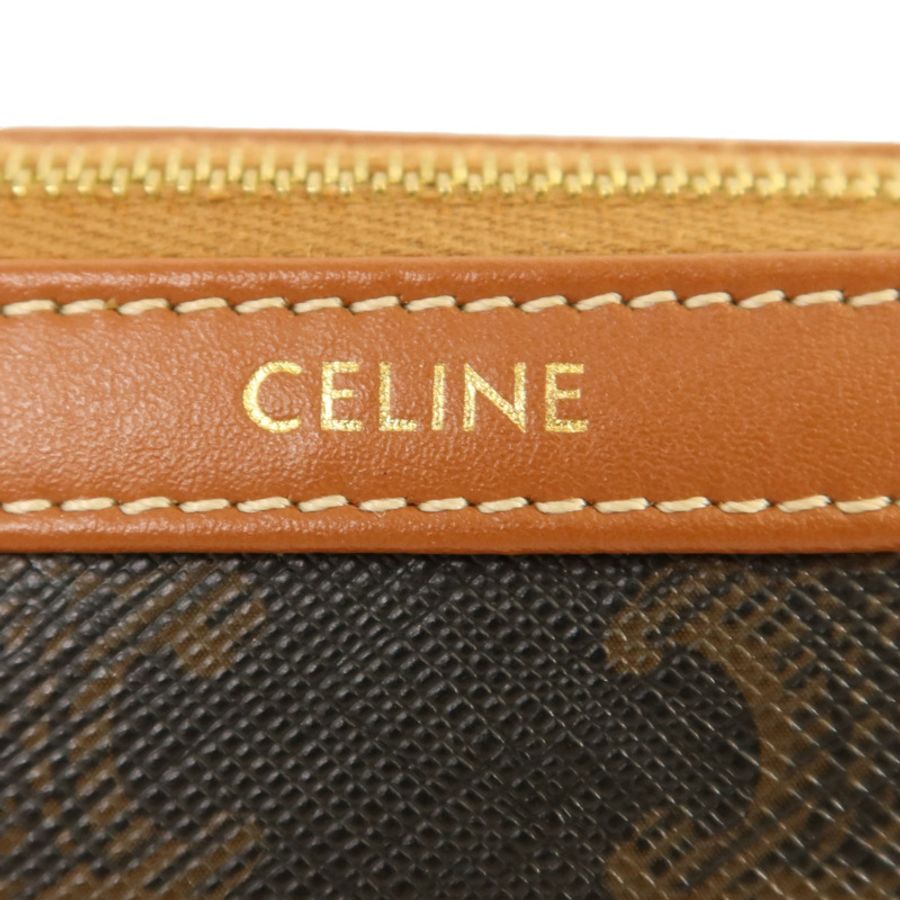 CELINE Trionphe帆布Pouch金扣手拿包-5