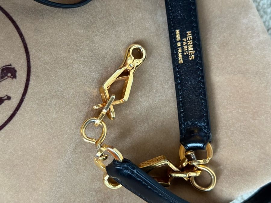 Vintage愛馬仕凱莉包 外縫Kelly 28 黑金 box 配件齊全-25