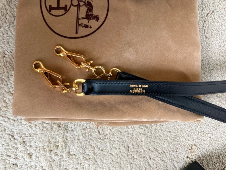Vintage愛馬仕凱莉包 外縫Kelly 28 黑金 box 配件齊全-33