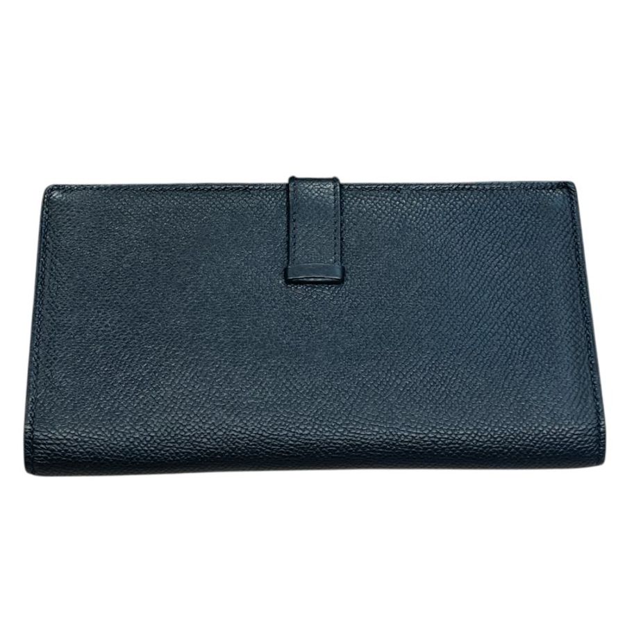 HERMES BEARN H釦長夾 EPSOM / 黑 / 銀扣-1