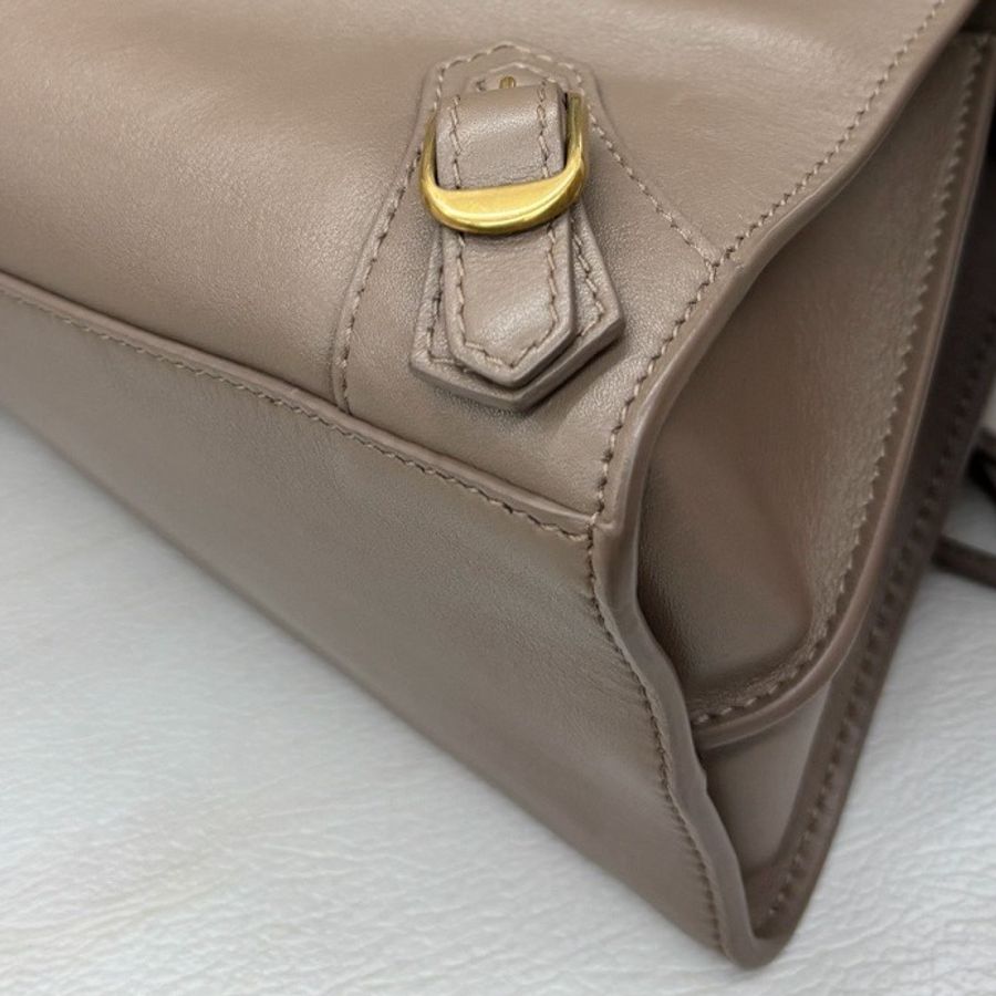 【閒置品】Balenciaga 巴黎世家 奶茶色Neo機車小號附肩背帶-9