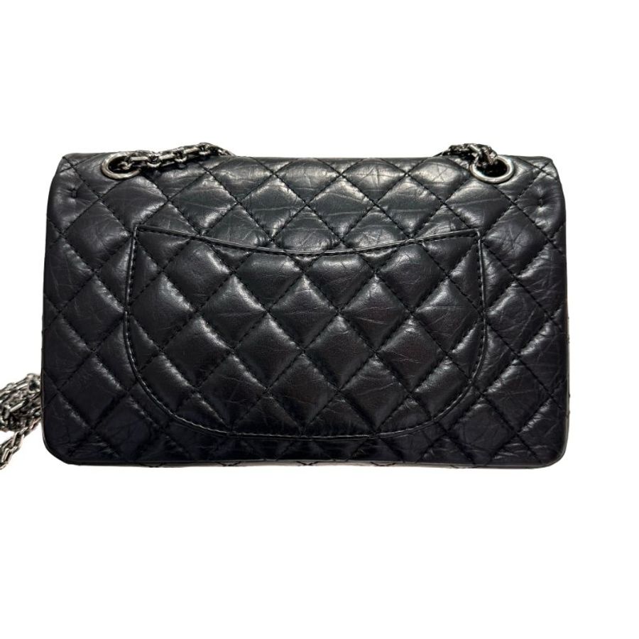 CHANEL 2.55 Shoulder Bag Black PHW-7