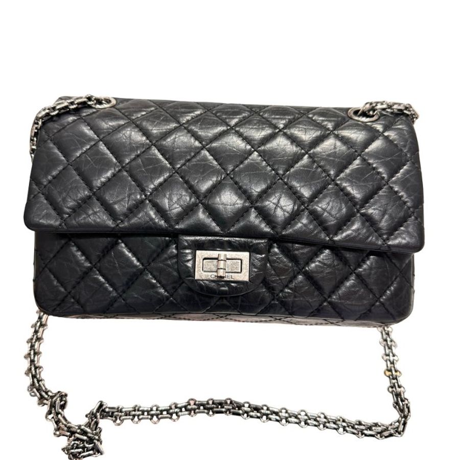 CHANEL 2.55 Shoulder Bag Black PHW-8