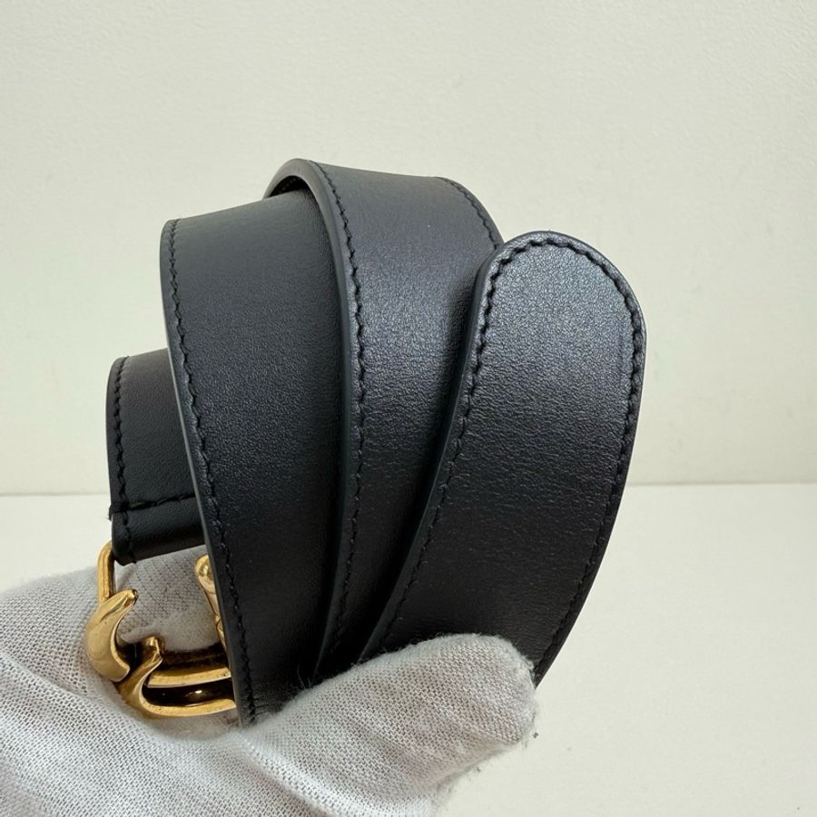 GUCCI/古馳 黑色腰帶 金扣-2