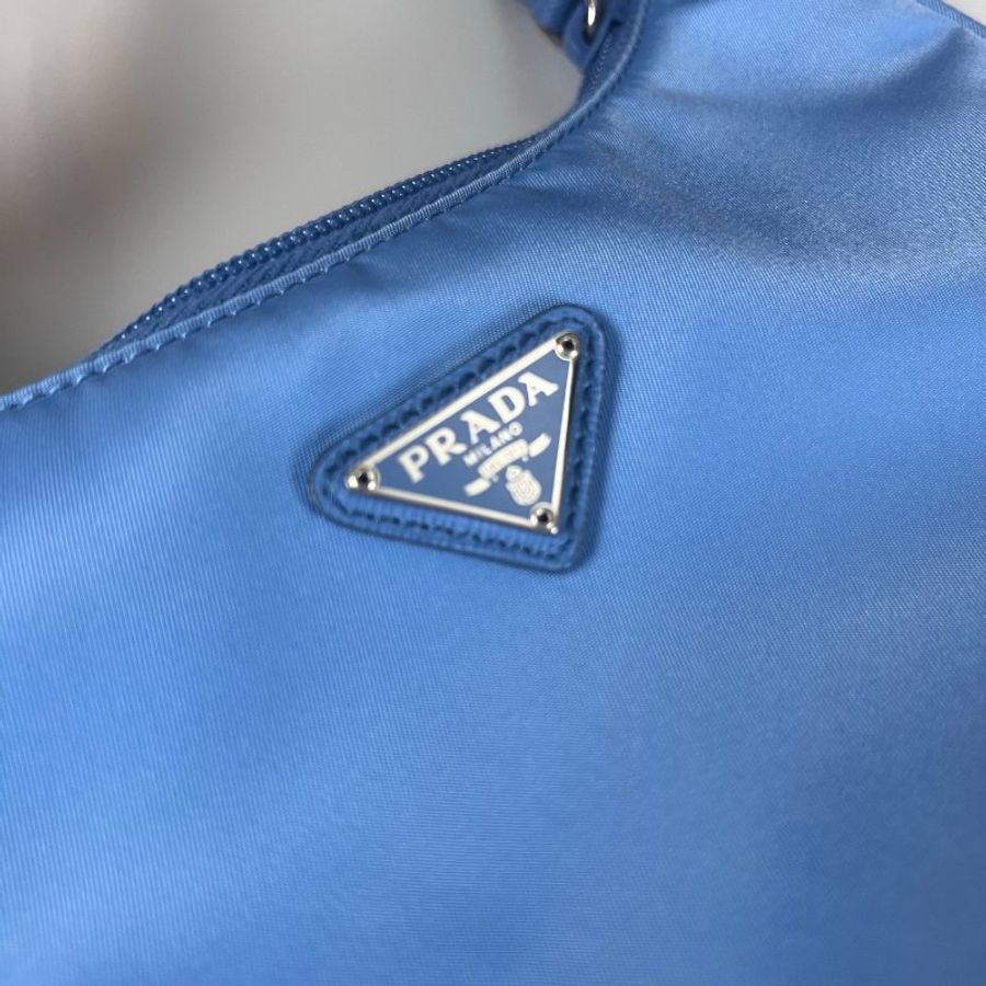 PRADA 1NE515 藍尼龍單肩HOBO包-5