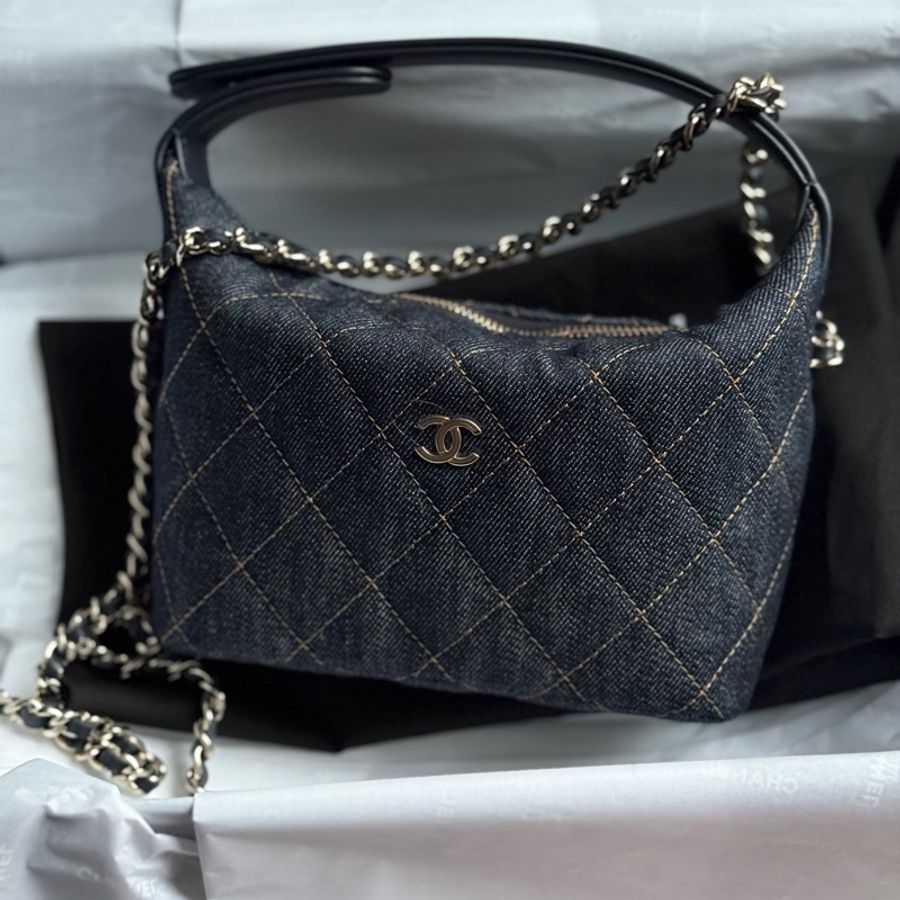 Chanel 黑牛仔飯盒包 vanity denim-4