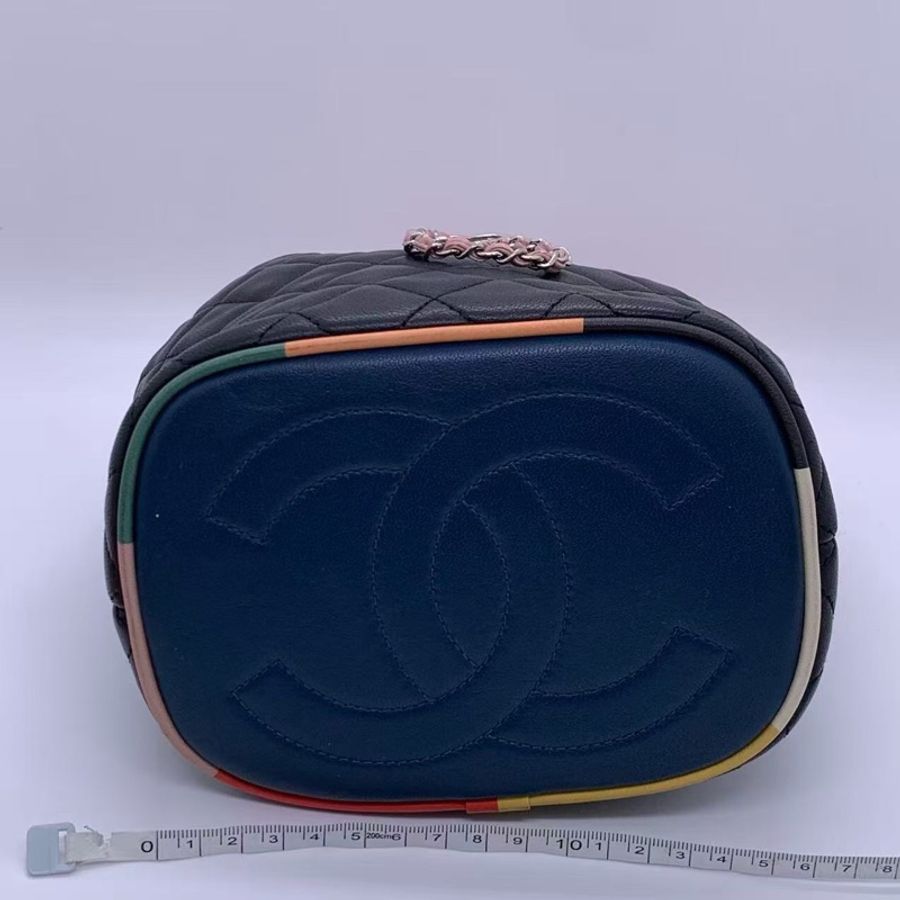 Chanel香奈兒Cuba Color彩條雙C黑色mini單肩包水桶包-5