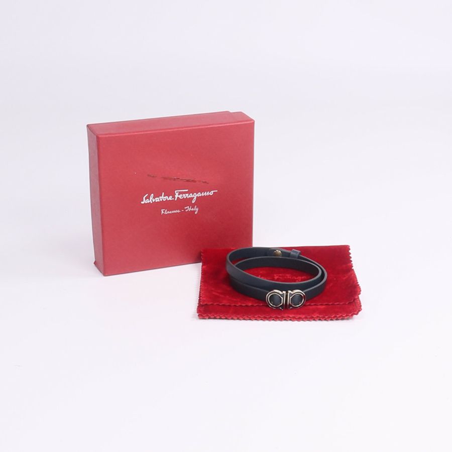 Salvatore Ferragamo 牛皮皮革Bracelet金扣手帶-7