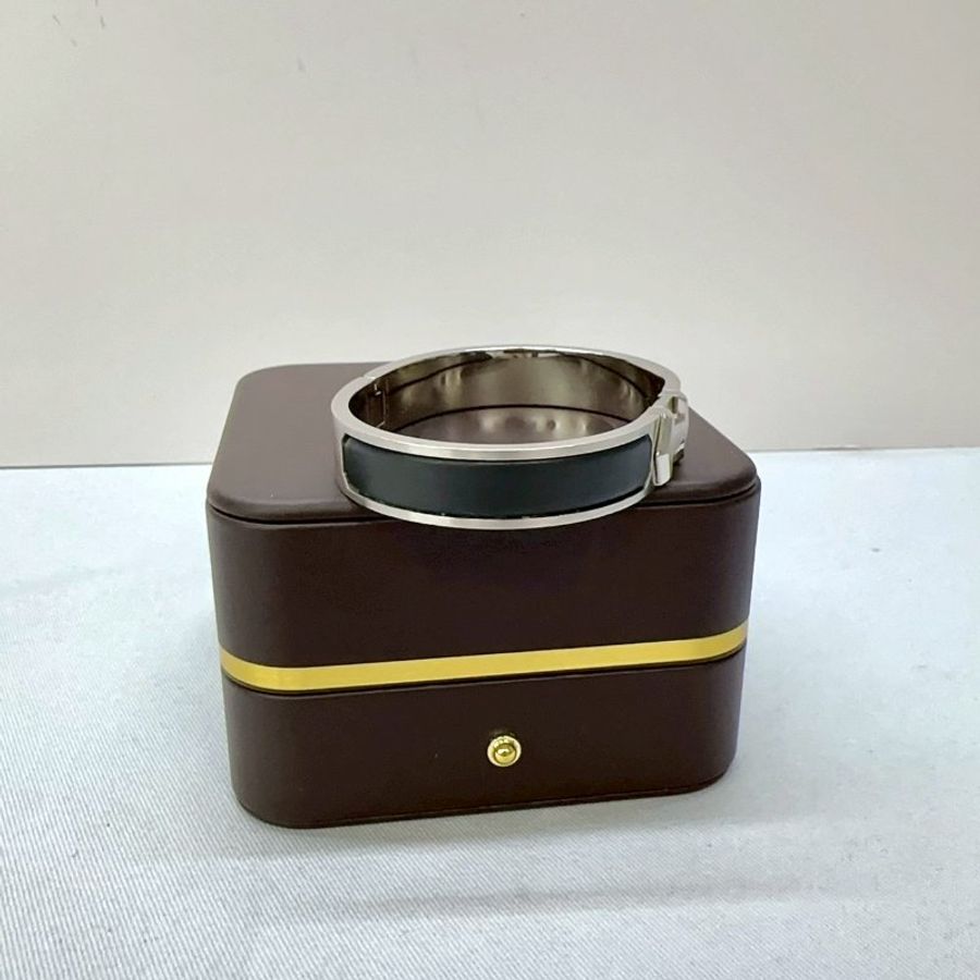 HERMES Super H拉絲鈀金手環-3