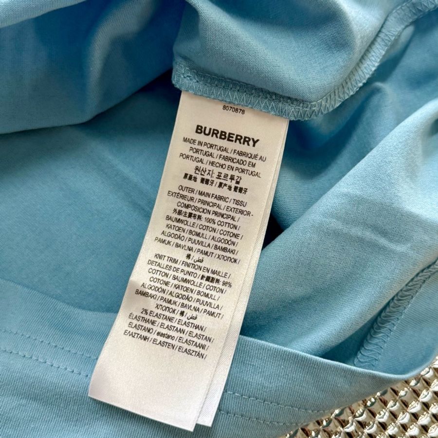 全新商品 Burberry刺繡戰馬經典藍短T版(尺寸在商品描述內)-14