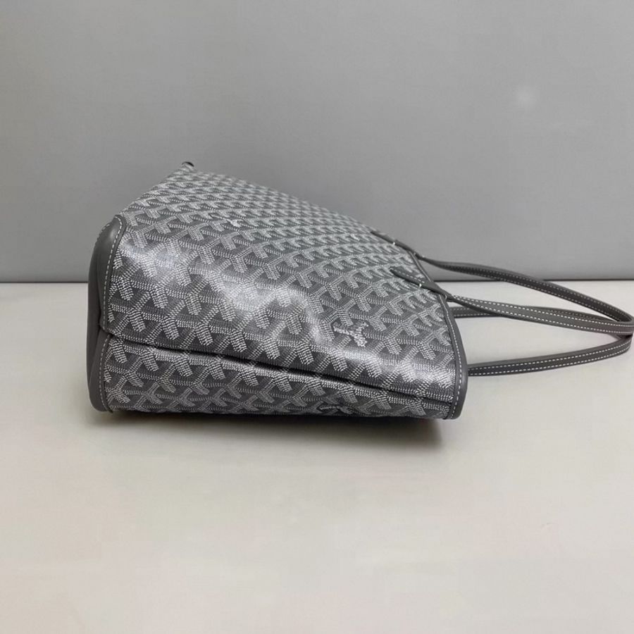 Goyard戈雅 灰色印花拉鍊購物袋 尺寸31×24-1