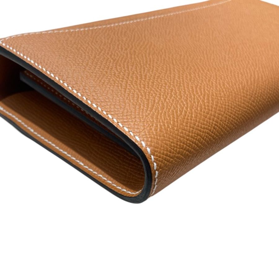 HERMES 愛馬仕 W刻 CONSTANCE TO GO 肩背手拿包 EPSOM皮革 金棕 銀釦-8