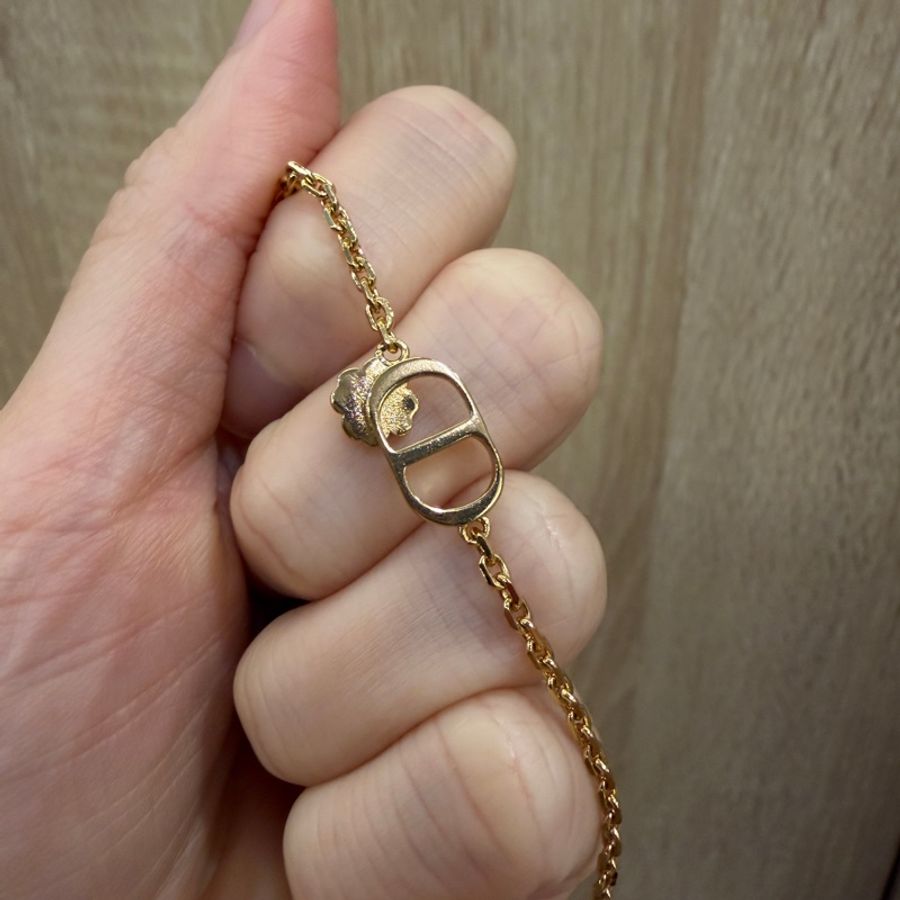 Dior 金色珍珠母貝四葉草Garden手鏈-6