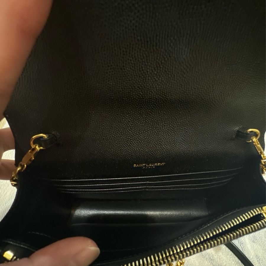 YSL 聖羅蘭 YAL小款19CM WOC 魚子醬皮革金色-9