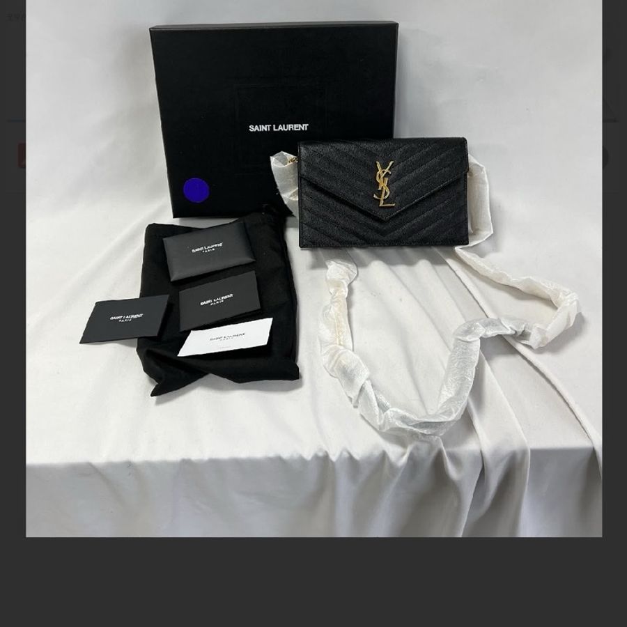 YSL 聖羅蘭 YAL小款19CM WOC 魚子醬皮革金色-12