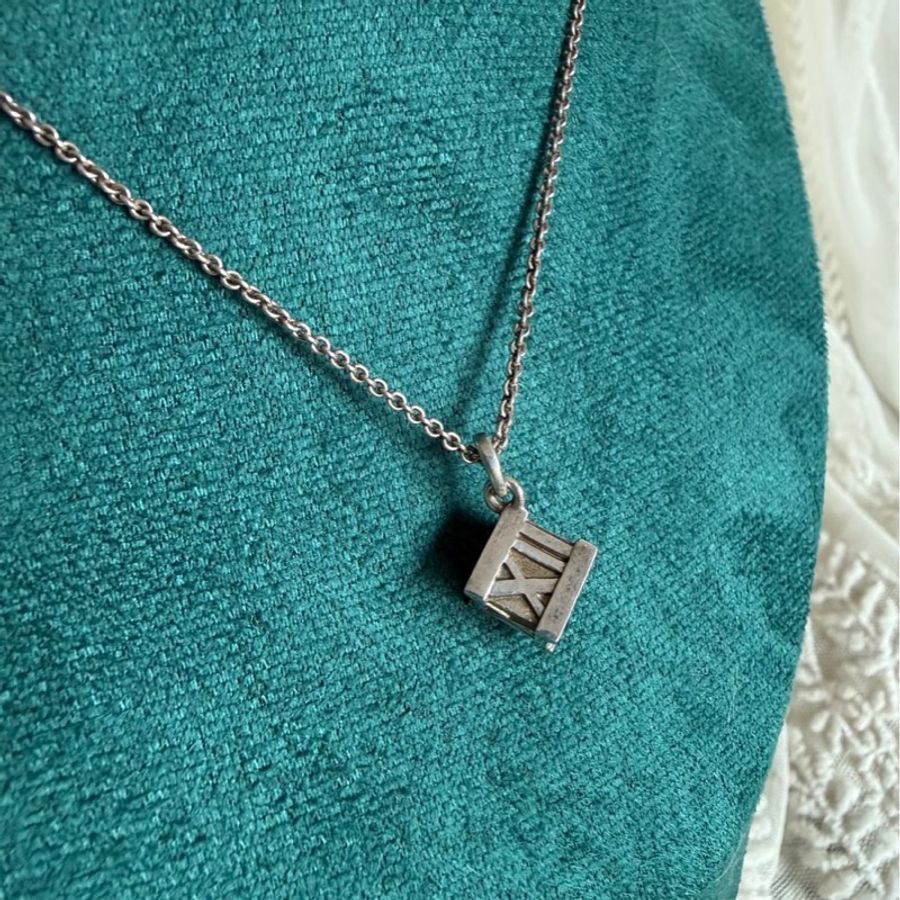 蒂芙尼純銀 頸鏈 項鏈 羅馬數字 立體方塊 Tiffany & Co. Tiffany & Co. Atlas cube pendant necklace in sterling silver純銀項鍊 925-1