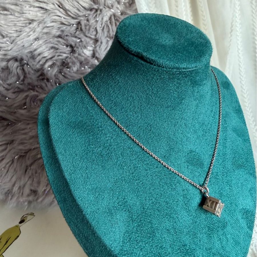蒂芙尼純銀 頸鏈 項鏈 羅馬數字 立體方塊 Tiffany & Co. Tiffany & Co. Atlas cube pendant necklace in sterling silver純銀項鍊 925-4